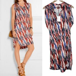 Isabel Marant Etoile Hollis Ikat Dress Tassel Drawstring size 44 / US 12 NEW